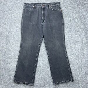 VTG Wrangler Jeans Mens 36x30 Black Cowboy Cut 938BLK Slim Western Stretch Denim